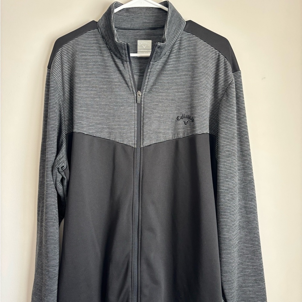 Callaway Men’s Black and Gray Performance Full-Zip Jacket